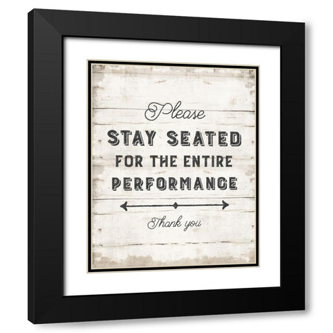 Please Stay Seated Black Modern Wood Framed Art Print with Double Matting by Murray, Amanda