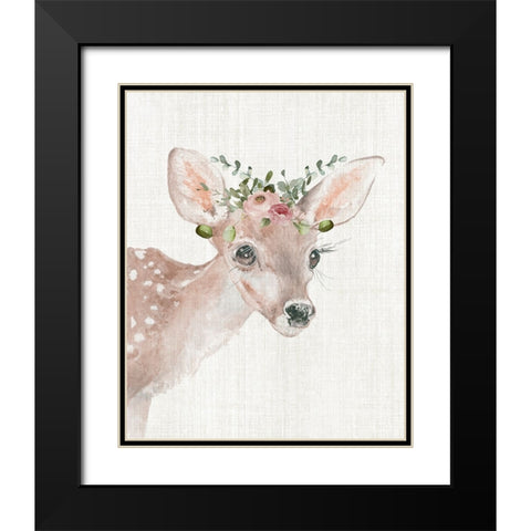 Dressy Fawn Black Modern Wood Framed Art Print with Double Matting by Robinson, Carol