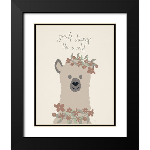 Change The World Black Modern Wood Framed Art Print with Double Matting by Carpentieri, Natalie