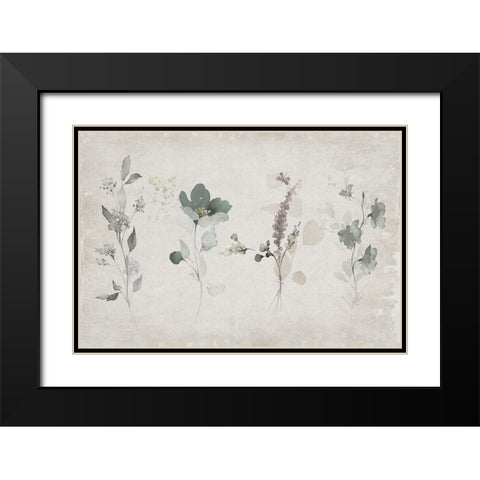 Vintage Arrangement Black Modern Wood Framed Art Print with Double Matting by Jill, Susan