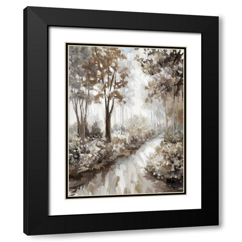 Into the Woods Black Modern Wood Framed Art Print with Double Matting by Nan