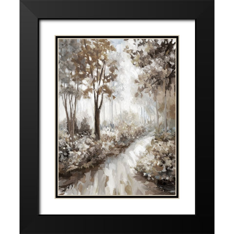 Into the Woods Black Modern Wood Framed Art Print with Double Matting by Nan