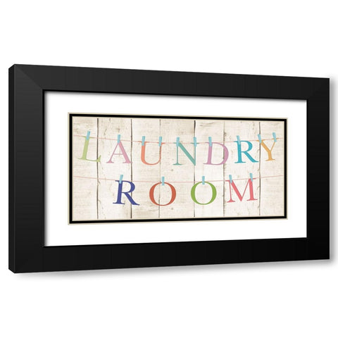Laundry Room Black Modern Wood Framed Art Print with Double Matting by CAD Designs