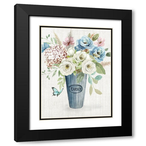 Garden Bouquet Black Modern Wood Framed Art Print with Double Matting by Nan