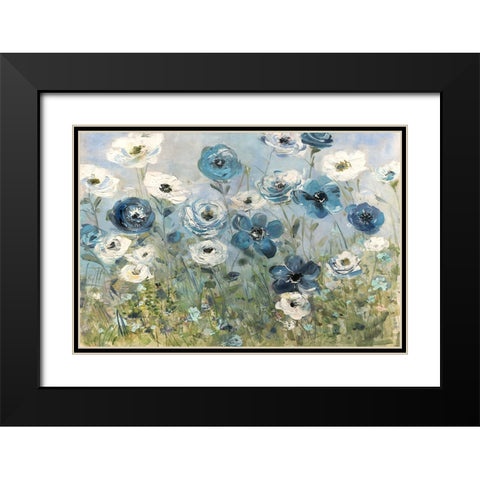 Field of Fireworks Black Modern Wood Framed Art Print with Double Matting by Swatland, Sally