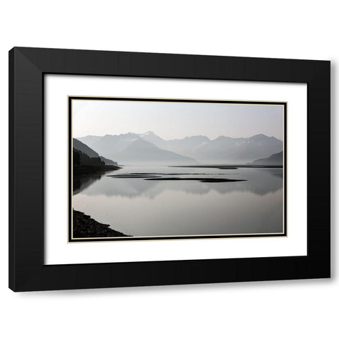 Curve Mountains Black Modern Wood Framed Art Print with Double Matting by Delimont, Danita