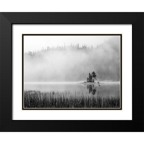 Island Fog Black Modern Wood Framed Art Print with Double Matting by Delimont, Danita
