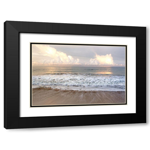 Ebbing Wave Black Modern Wood Framed Art Print with Double Matting by Delimont, Danita