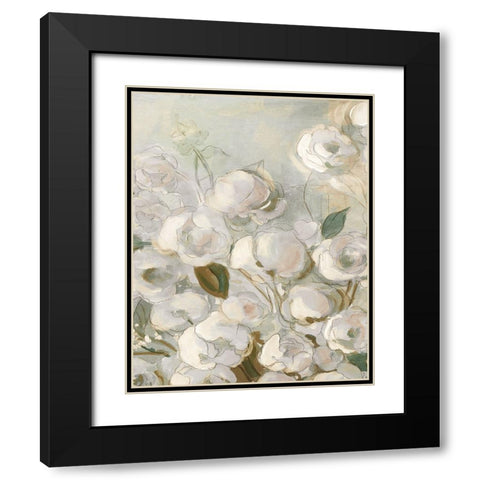Moonlit Climbing Roses I Black Modern Wood Framed Art Print with Double Matting by Robinson, Carol