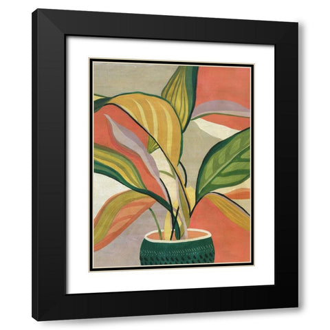 Potted Bird of Paradise Black Modern Wood Framed Art Print with Double Matting by Robinson, Carol