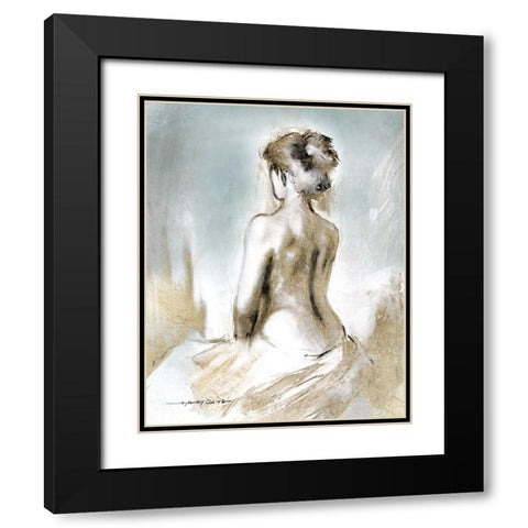 Figure in Golden Light II Black Modern Wood Framed Art Print with Double Matting by Orme, E. Anthony