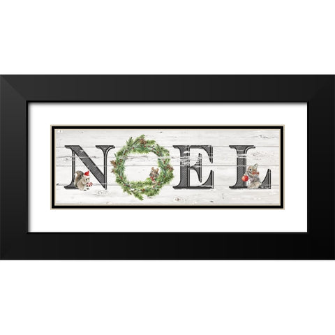 Farmhouse Noel Black Modern Wood Framed Art Print with Double Matting by Finn, Livi