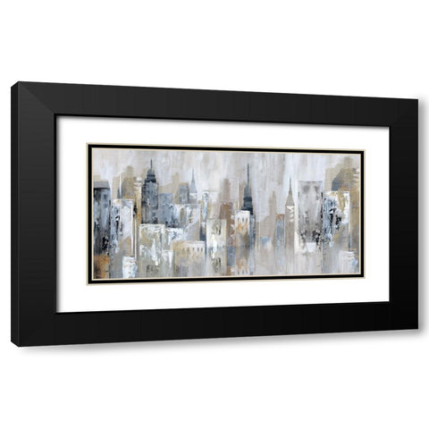 Bay City Reflection Black Modern Wood Framed Art Print with Double Matting by Nan