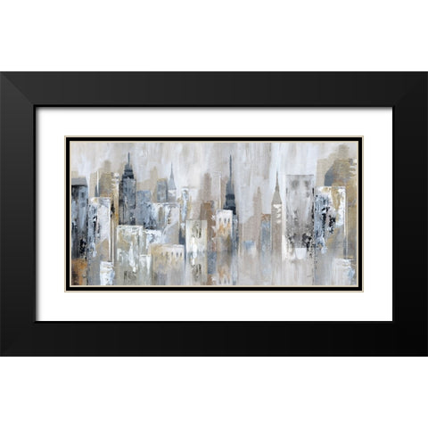 Bay City Reflection Black Modern Wood Framed Art Print with Double Matting by Nan