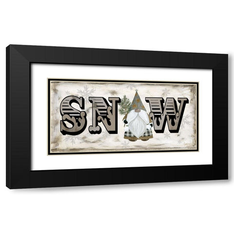 Winter Wonderland Friends Snow Black Modern Wood Framed Art Print with Double Matting by Finn, Livi