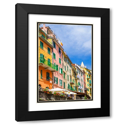 Cinque Terre Black Modern Wood Framed Art Print with Double Matting by Delimont, Danita