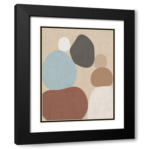 Stone Stacking Black Modern Wood Framed Art Print with Double Matting by Jill, Susan