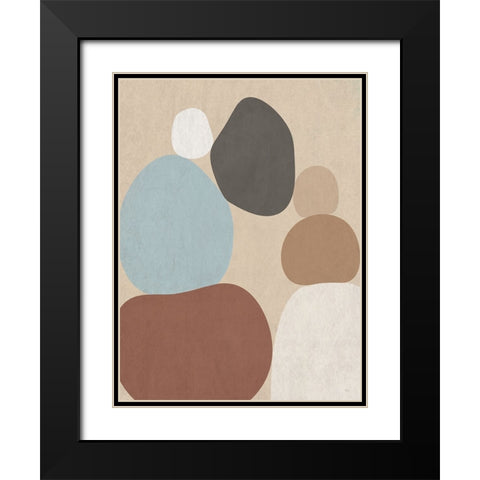 Stone Stacking Black Modern Wood Framed Art Print with Double Matting by Jill, Susan