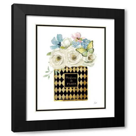 Harlequin Floral Perfume Black Modern Wood Framed Art Print with Double Matting by Nan