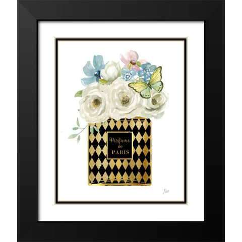 Harlequin Floral Perfume Black Modern Wood Framed Art Print with Double Matting by Nan