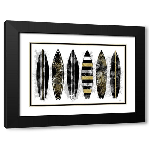 Golden Surf Black Modern Wood Framed Art Print with Double Matting by Carpentieri, Natalie