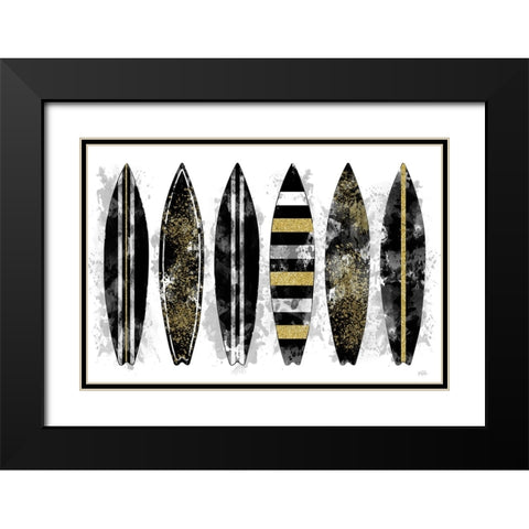 Golden Surf Black Modern Wood Framed Art Print with Double Matting by Carpentieri, Natalie