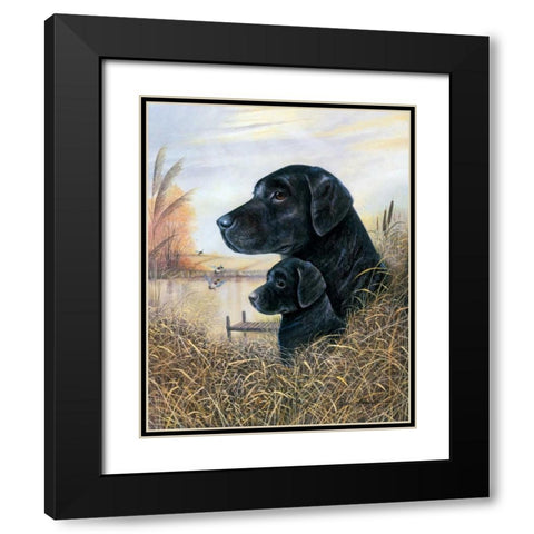 By the Dock Black Modern Wood Framed Art Print with Double Matting by Manning, Ruane