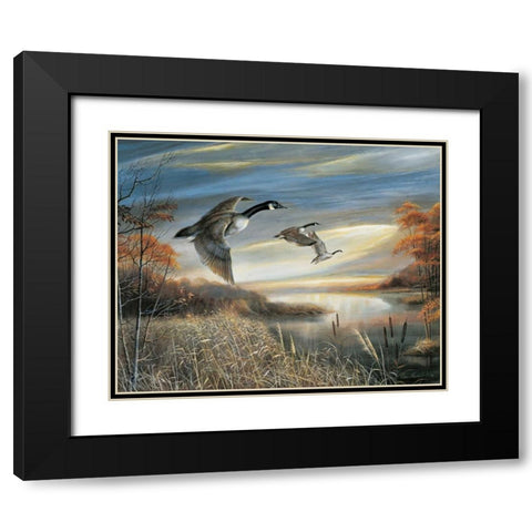 Migration South Black Modern Wood Framed Art Print with Double Matting by Manning, Ruane