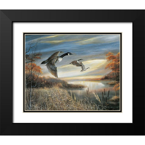 Migration South Black Modern Wood Framed Art Print with Double Matting by Manning, Ruane