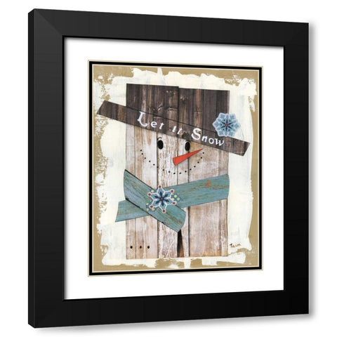 Let It Snow Black Modern Wood Framed Art Print with Double Matting by Tava, Janet
