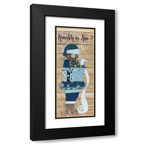Naughty or Nice Black Modern Wood Framed Art Print with Double Matting by Tava, Janet