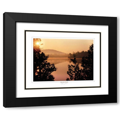 Golden Dawn Black Modern Wood Framed Art Print with Double Matting by Jones, Mike