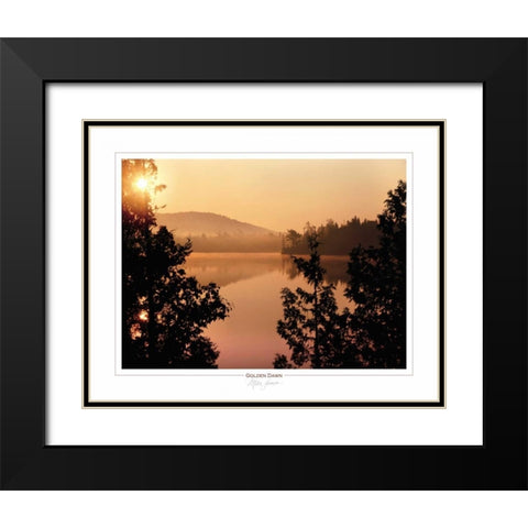 Golden Dawn Black Modern Wood Framed Art Print with Double Matting by Jones, Mike
