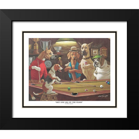 Hey! One Leg on the Floor Black Modern Wood Framed Art Print with Double Matting by Sarnoff, Arthur