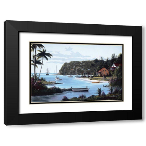 Island Paradise Black Modern Wood Framed Art Print with Double Matting by Saunders, Bill