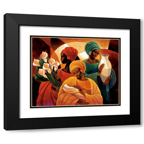 Caress Black Modern Wood Framed Art Print with Double Matting by Mallett, Keith