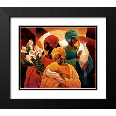 Caress Black Modern Wood Framed Art Print with Double Matting by Mallett, Keith