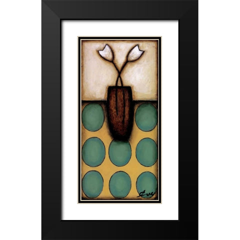 Circles Black Modern Wood Framed Art Print with Double Matting by Eve