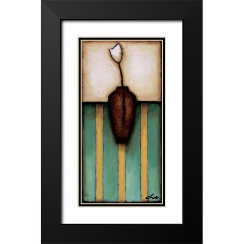 Stripes Black Modern Wood Framed Art Print with Double Matting by Eve