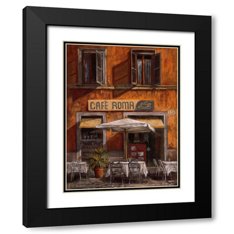 Cafe Roma Black Modern Wood Framed Art Print with Double Matting by Surridge, Malcolm