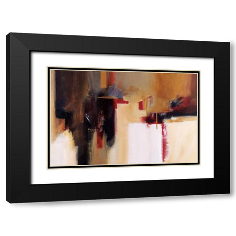 Oriental Green Black Modern Wood Framed Art Print with Double Matting by Barnes, Natasha