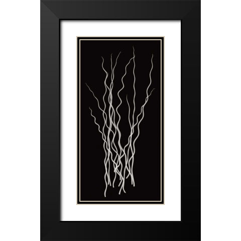 Three Rushes Black Modern Wood Framed Art Print with Double Matting by Wehtje, Jim