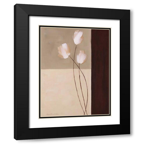 Floral Whispers I Black Modern Wood Framed Art Print with Double Matting by Parker, Karen Lorena