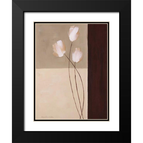 Floral Whispers I Black Modern Wood Framed Art Print with Double Matting by Parker, Karen Lorena