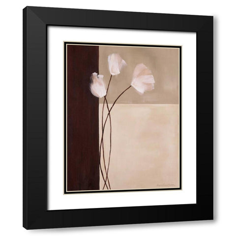 Floral Whispers II Black Modern Wood Framed Art Print with Double Matting by Parker, Karen Lorena