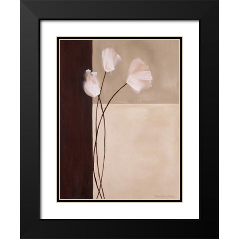 Floral Whispers II Black Modern Wood Framed Art Print with Double Matting by Parker, Karen Lorena