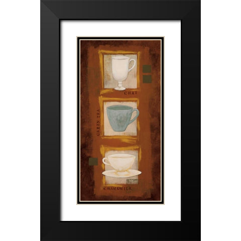 Tea Time Black Modern Wood Framed Art Print with Double Matting by Vindedzis, Rita