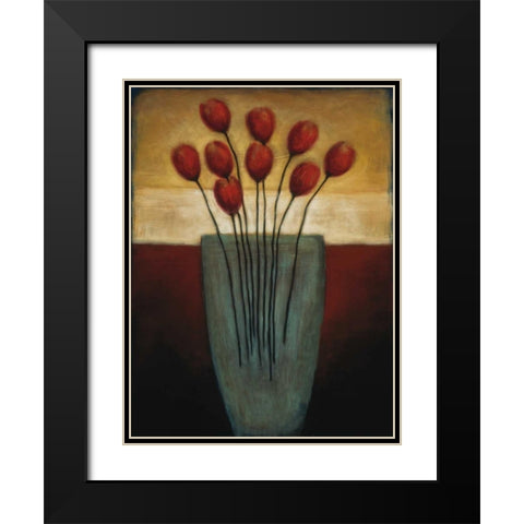 Tulips Aplenty II Black Modern Wood Framed Art Print with Double Matting by Eve