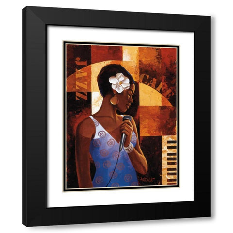 Jazz Cafe Black Modern Wood Framed Art Print with Double Matting by Mallett, Keith