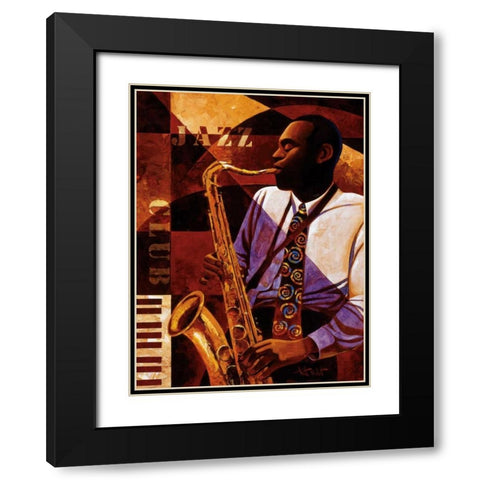 Jazz Club Black Modern Wood Framed Art Print with Double Matting by Mallett, Keith